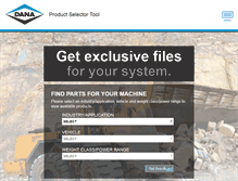 Tablet Screenshot of danaproductselectiontool.com